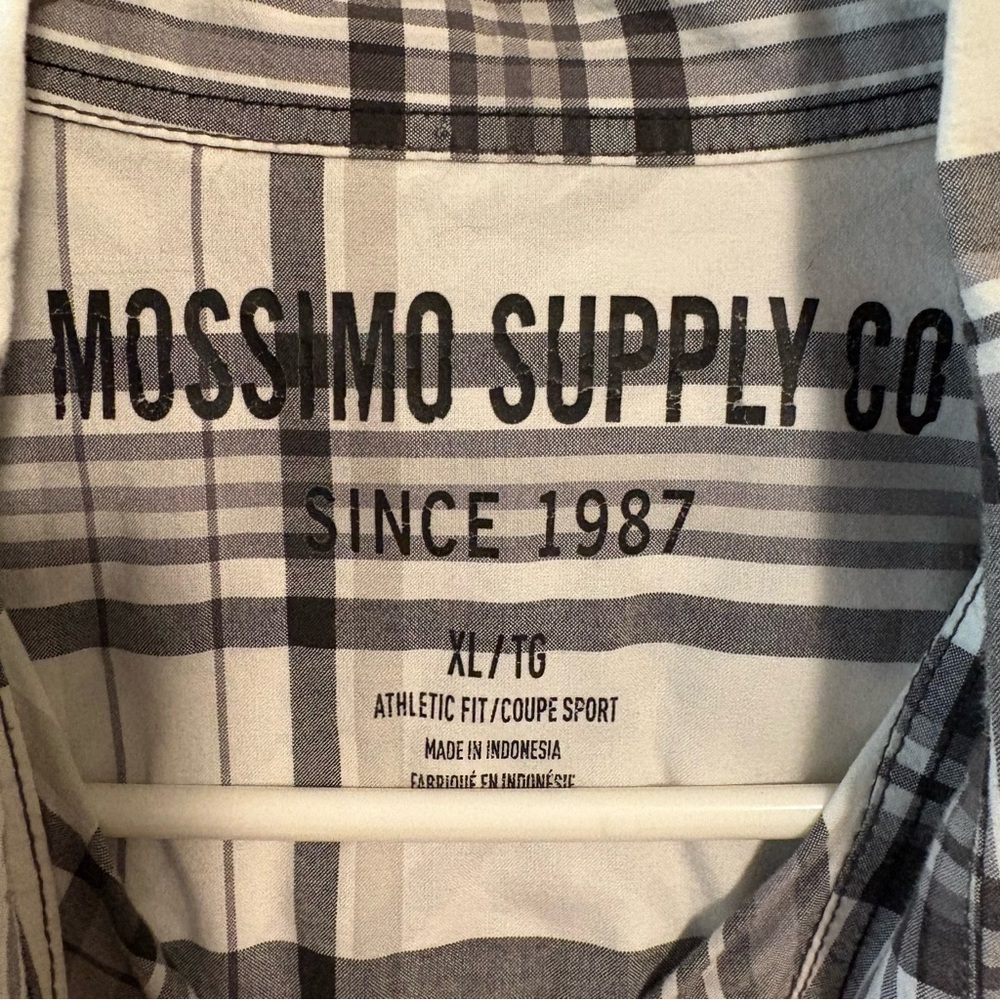 Mossimo Supply Co Long-Sleeve Plaid Shirt Roll Tabs White Pearl Snaps Men’s XL - Picture 6 of 7